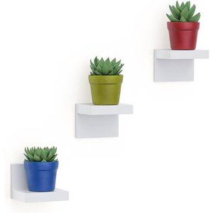 3Pack Small Floating Shelves for Wall,4Inch Plastic Display Ledges forMini Decor